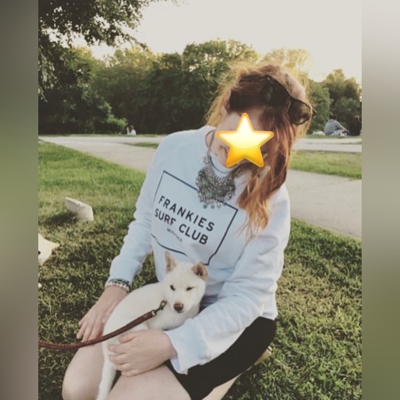 Rare Frankies Surf Club x KOTN White Crew Neck Sweatshirt Size Medium 💯 cotton - Picture 7 of 7